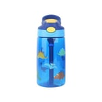 16OZ vesipullo oljilla BPA-vapaa Sports Cute muovinen vesipullo lasten koululle (Green-1)