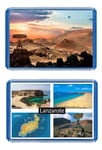 Lanzarote, 2 x Fridge Magnet's - Large Size (7cm x 4.5cm) - Canary Islands