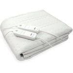 Couvre matelas chauffant électrique pour lit simple - TM ELECTRON - TMHEP202 - 60 W - Arrêt automatique - Blanc