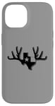 Coque pour iPhone 14 Texas Buck Texas Flag Huge Buck Rack Black Texas Flag