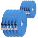 0,25 M - Bleu - Lot De 10 - Câble Réseau Plat Cat.6 Câble Plat Cat6 Câble Patch Ultra Plat Cat.6 1000 Mbit/S Gigabit Lan (Rj45) Flat Slim Micro