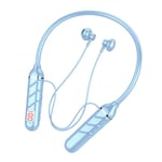 OLAF Écouteurs sans fil Bluetooth 5.3 Casque tour de cou Affichage de la puissance de jeu Casque HIFI Écouteurs TWS avec prise en charge du micro Carte SD-Blue-style C
