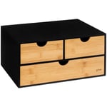 Tour de rangement bureau 3 tiroirs bambou bava noir - 5 Five