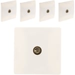 Diwone - Lot de 5 prises tv Ø9,52 vis + griffes Blanc