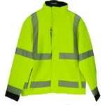 Lyngsøe softshelljacka FOX471S, High-Vis at 3 gul/svart, storlek 2XL