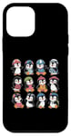 Coque pour iPhone 12 mini Pingouins mignons colorés en hiver et en été tenues amusantes