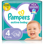 Pampers Active Baby Size 4 engangsbleer 9-14 kg 76 stk.