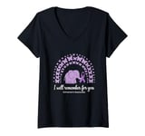 Womens I Will Remember For You Alzheimer's Awareness V-Neck T-Shirt