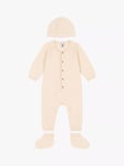 Petit Bateau Baby Cotton Knit Jumpsuit, Hat & Socks Gift Set, Cream