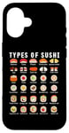 iPhone 16 Types of Sushi T-Shirt Sushi Shirt Nigiri Sashimi Salmon Case