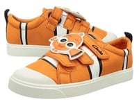 CLARKS Kids Canvas Trainers DISNEY City Nemo Orange Touch Pumps UK Size 2/34 NEW