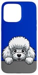 Coque pour iPhone 15 Pro Max Caniche blanc mignon qui regarde un chiot amusant pour les amoureux des chiens