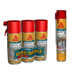 SIKA - Lot 3x400ml de Mousse PU expansive Spécial Moyen Format expansion 20L + 1x750ml, Mousse polyuréthane Spécial Grands Volumes : Expansion 34L - Sika Boom 128, Réutilisable, Usage tous sens