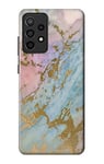 Rose Gold Blue Pastel Marble Graphic Printed Case Cover For Samsung Galaxy A52, Galaxy A52 5G