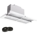 Klarstein - Hotte Aspirante 90 cm Hotte Aspirante Inclinée Silencieuse Hotte de Cuisine 90cm avec Lampes led Débit d'Air Puissant de 640 m³/h Hotte