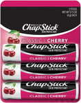 3x ChapStick Classic Cherry Lip Balm For Dry Chapped Lips Chap Stick