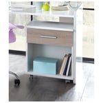 Caisson de bureau contemporain Johane Blanc/chêne JOKER blc/chêne : caisson mobile