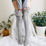 Naisten neulotut Overknee Sukat Paksut Lämpimät Polvisukat Perinteiset sukat Chunky Knit Talvisukat Lämpösukat Pitkät joulusukat Cuddly