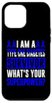 Coque pour iPhone 14 Plus Type One Diabetes Diabetes T1D Ruban Soutien Citation Survivant