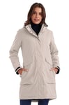 killtec Femme Parka/manteau imperméable avec capuche amovible Damen Funktionsparka, hellsand, 44, 43284-000