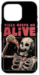 iPhone 16 Pro Pizza Keeps Me Alive Skeleton Funny Italy Foodie Case