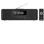 ALL-IN-ONE Compact Home CD Stereo System, Radio CD Player with Bluetooth, FM Radio, Digital Clock,Aux-in, USB-MP3 Playback, 20W Speakers Hifi System for Home (Black)