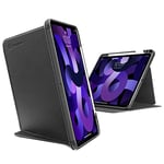 tomtoc Coque pour iPad Air 5 & 4 2022/2020, Coque de Protection avec Positions Verticales/Horizontales, Porte-Stylo, Mise en Veille/Réveil Automatique, 3 Modes Housse avec Plusieurs Angles pour Debout