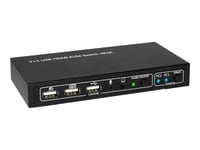 Microconnect - Omkopplare För Tangentbord/Video/Mus/Ljud/Usb - 2 X Kvm/Ljud/Usb - 1 Lokal Användare - Skrivbordsmodell