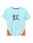 Nike W Nk Miler Top Ss TKO T-Shirt - Light Aqua/Team Orange, Large