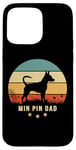 iPhone 15 Pro Max MIN PIN DAD retro sunset Design with Miniature Pinscher Case