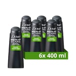 Dove Men+Care Fresh Clean 2 in 1 Shampoo and Conditioner cleansing shampoo with caffeine and menthol for deeply cleansed, revitalised hair 6x 400 ml