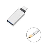 Adaptateur Convertisseur Otg Usb Type-C Mâle Vers Usb Type-A Femelle Pour Clé Usb Lecteur De Carte Sd Samsung Galaxy Note 7, Macbook Retina (2015), Nexus 6p, Nexus 5x, Oneplus 2, Etc., Silver Argent