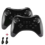 XCSOURCE 2pcs Wireless Bluetooth Game Controller Remote Gamepad Joystick Joypad w- USB Charge Cable Black for Nintendo Wii U AC1214