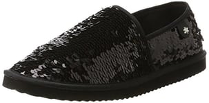 flip*flop Femme Flippadrillasequins Sandale Cage Espadrille, Noir/argenté, 36 EU