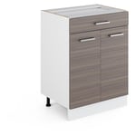 Meuble cuisine R-Line, Gris, 60 cm avec tiroir, sans plan de travail, Vicco