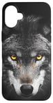 iPhone 16 Plus Wolf Lovers Black Wolf Wild Animal Lovers Wolf Illustration Case