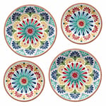 Purely Home Rio Medallion Outdoor-Plastic/Melamine Dinner & Side Plates-Set of 2