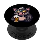 Ski Sanglier Avec Bière | Apres Ski Comic PopSockets PopGrip Adhésif