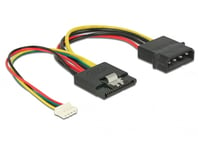 DELOCK – Cable Power SATA 15 pin receptacle > Molex 4 pin male + 4 pin power female (85673)