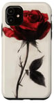 Coque pour iPhone 11 Rose Minimalisme Minimalisme Pétales Rose Art Floral