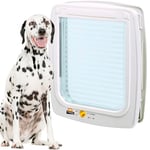 Ferplast Porte pour Grands Chiens, Chatiere Porte pour Chiens, Entrée et Sortie Contrôlables à 4 Voies, Proctection Contre Les Courants d'air, Tunnel Complet, Swing 15 Chatiere pour Chien, Blanc