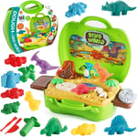 Kids Dinosaur Toy Mould Tools DIY Clay Dino Moulds Toys Kit Dough Modeling Clay