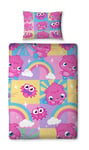 SINGLE BED DUVET COVER SET MOSHI MONSTERS PINK / BLUE / LILAC / YELLOW / GREEN