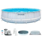 Intex - 26746NP - Kit Piscine Tubulaire Ronde Chevron (Ø) 4,88x (h) 1,22m