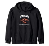 Lost On Purpose Albania Travel Vacation Albania Zip Hoodie