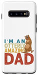 Coque pour Galaxy S10+ Jeu de mots drôles de loutre de mer I'm An Otterly Amazing Dad Fête des pères