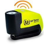 Urban UR6 Bloque Disque Moto Alarme 120dB Bouton on, Warning Fonction, LED, Module Remplaçable, Batterie Lithium, Étanche, Support Option, Clic Fermature, Sécurité ø6mm Universel Antivol Moto Scooter