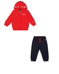 Champion Legacy Retro Sport TD (306866) - Ultralight Powerblend Fleece Hooded Suit, Multi-Colour Vermilion/Navy Blue (CRD/NNY), 18 months (86) Children FW24