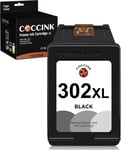 COCCINK 302XL Black Printer Ink Cartridges Replacememt for HP 302 XL Compatible