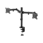 goobay Monitor Arm Dual Flex - 17-32 inch Screen - Desk Mount VESA 75 and 100mm - Rotate, Swivel and Tilt - Height Adjustable Bracket - Maximum Load 8kg - Black 58529